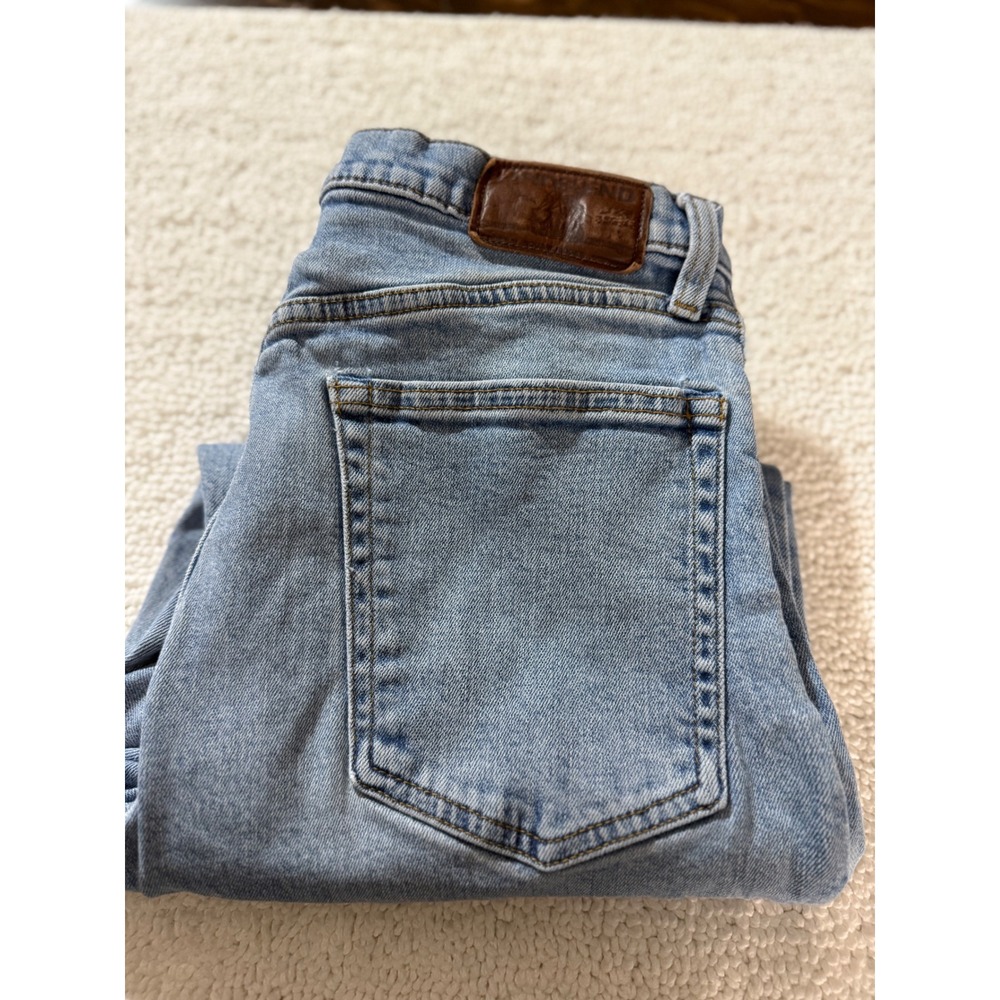 VTG Lands End Womens High Rise‎ Straight Leg Jeans Light Wash Blue Denim